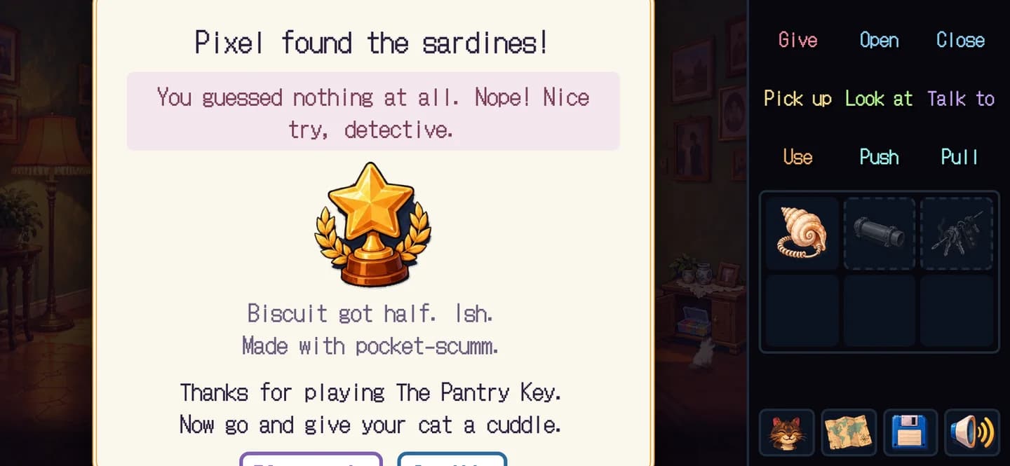 An ending that remembers what the player guessed